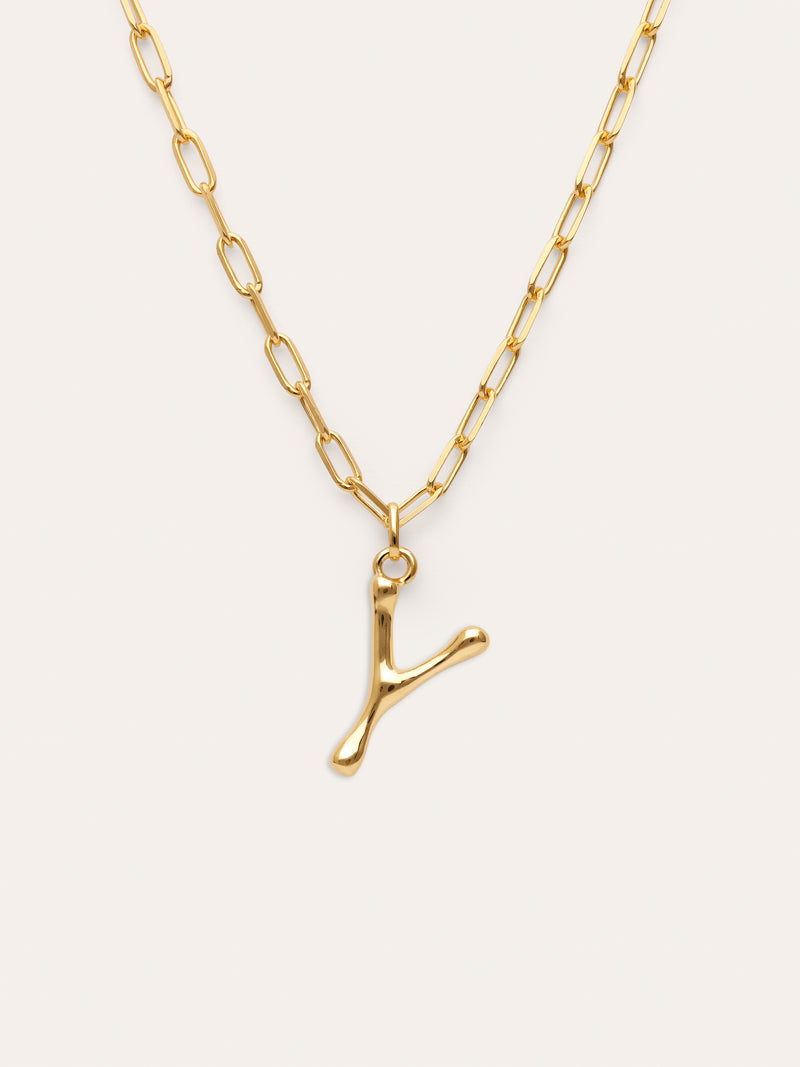 Collar Personalizado Chic Letter XL Acero Baño Oro