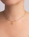Collar Personalizado Colors Enamel Letter Baño Oro