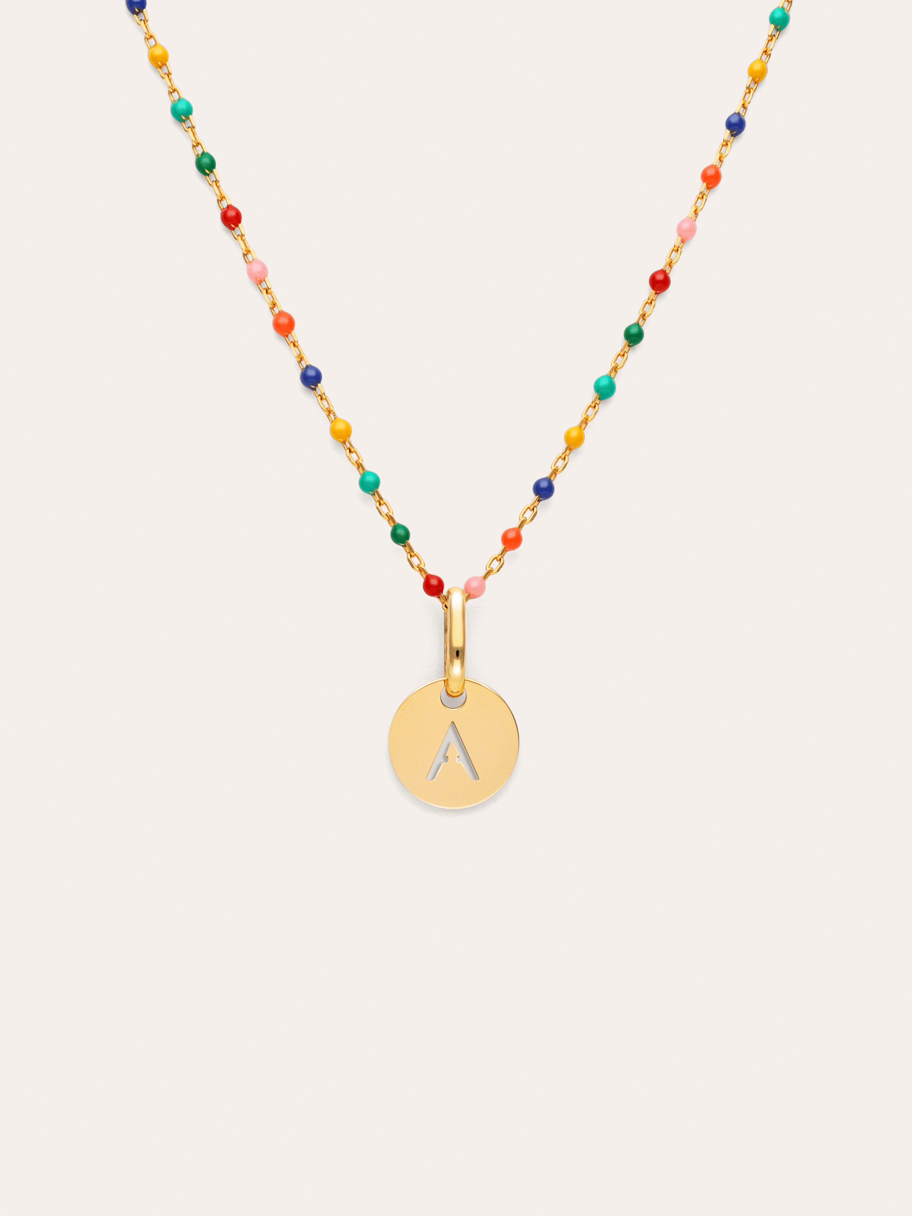 Collana Personalizzata Colors Enamel Letter Placcata in Oro