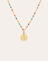 Collana Personalizzata Colors Enamel Letter Placcata in Oro