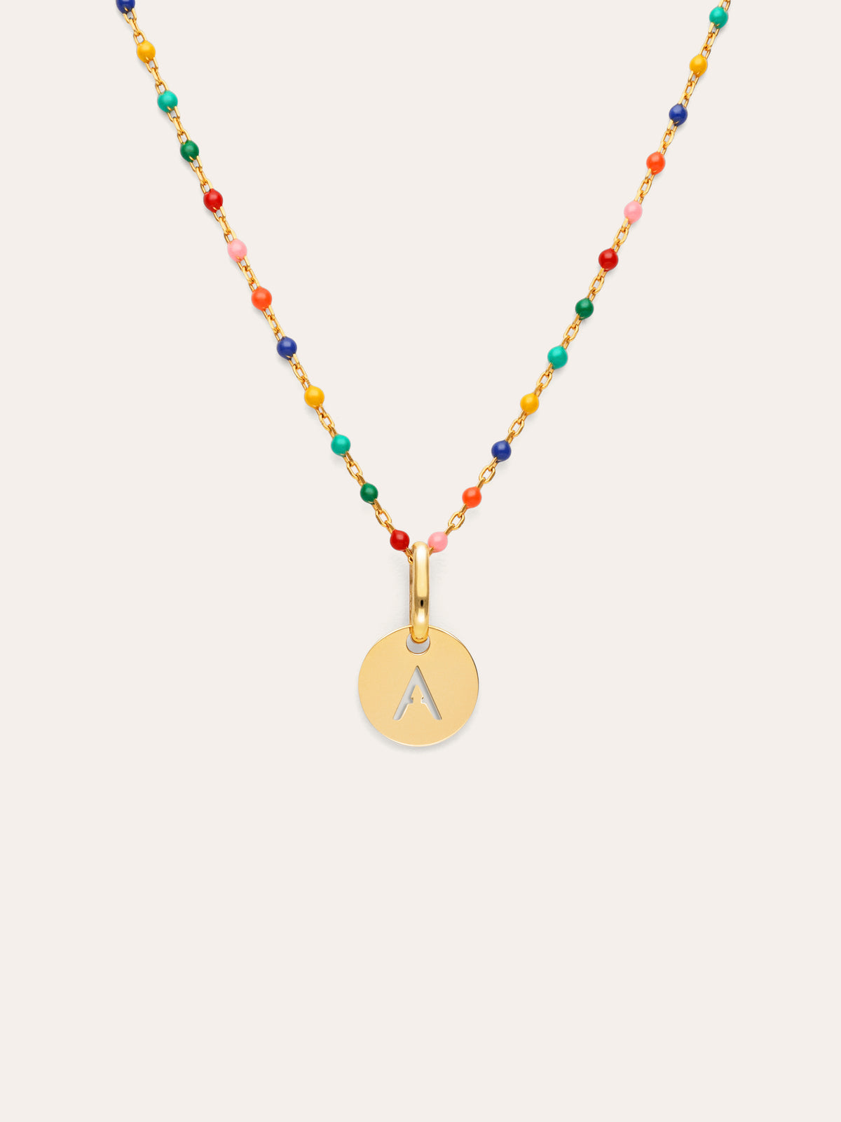 Collana Personalizzata Colors Enamel Letter Placcata in Oro