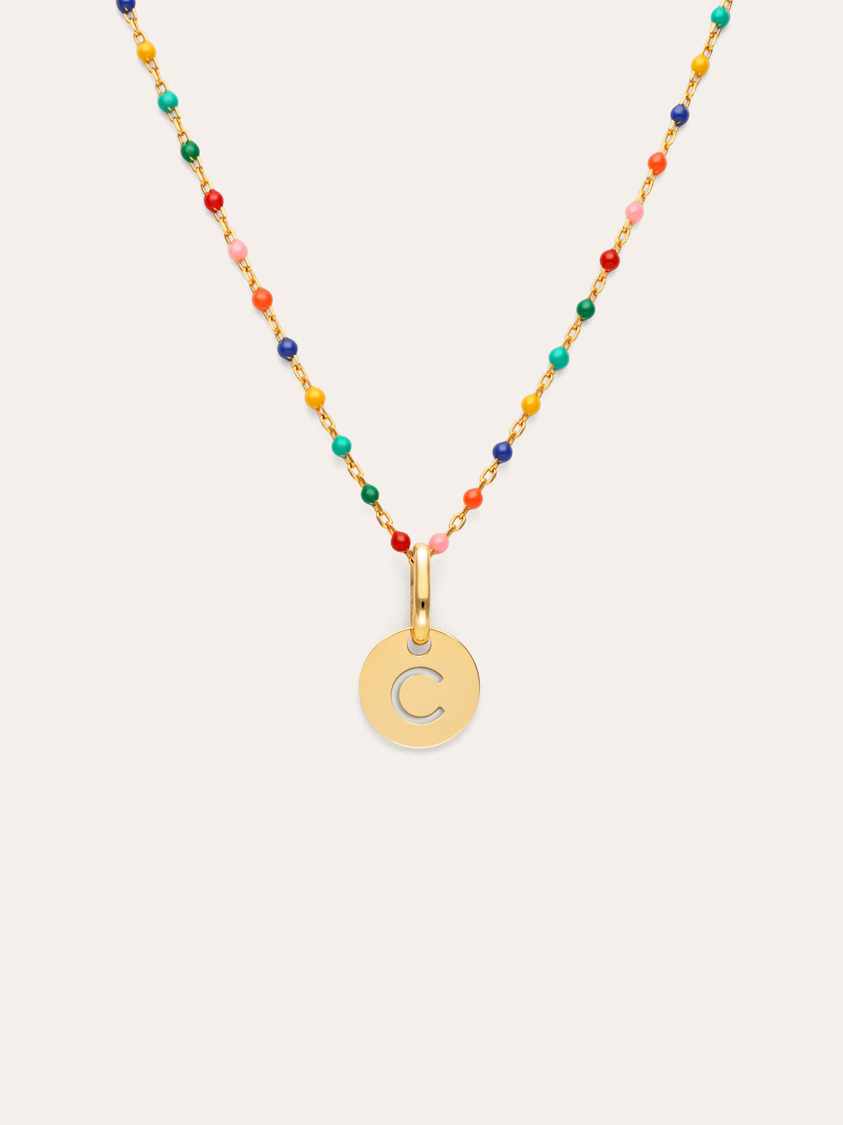 Collana Personalizzata Colors Enamel Letter Placcata in Oro