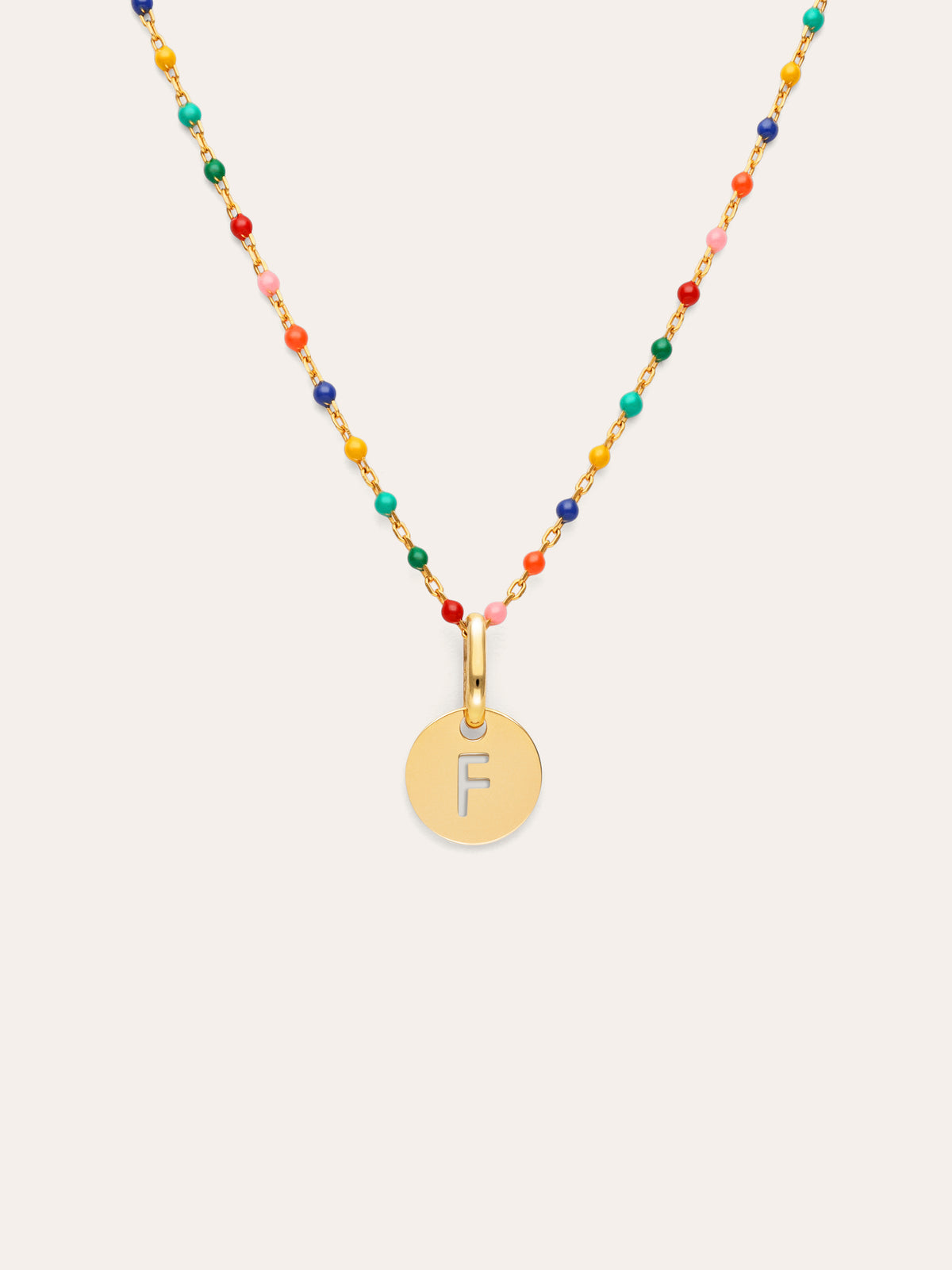 Collana Personalizzata Colors Enamel Letter Placcata in Oro