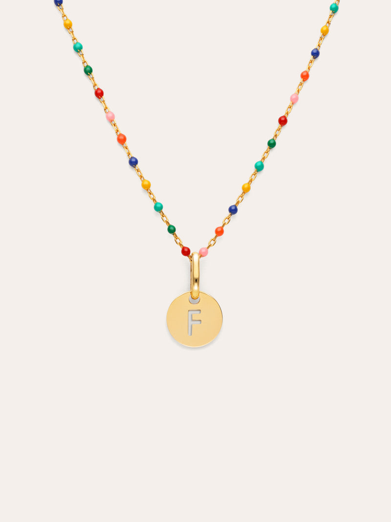 Collana Personalizzata Colors Enamel Letter Placcata in Oro