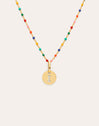 Collana Personalizzata Colors Enamel Letter Placcata in Oro - vista 9