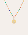 Collana Personalizzata Colors Enamel Letter Placcata in Oro - vista 11