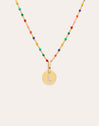 Collana Personalizzata Colors Enamel Letter Placcata in Oro - vista 12