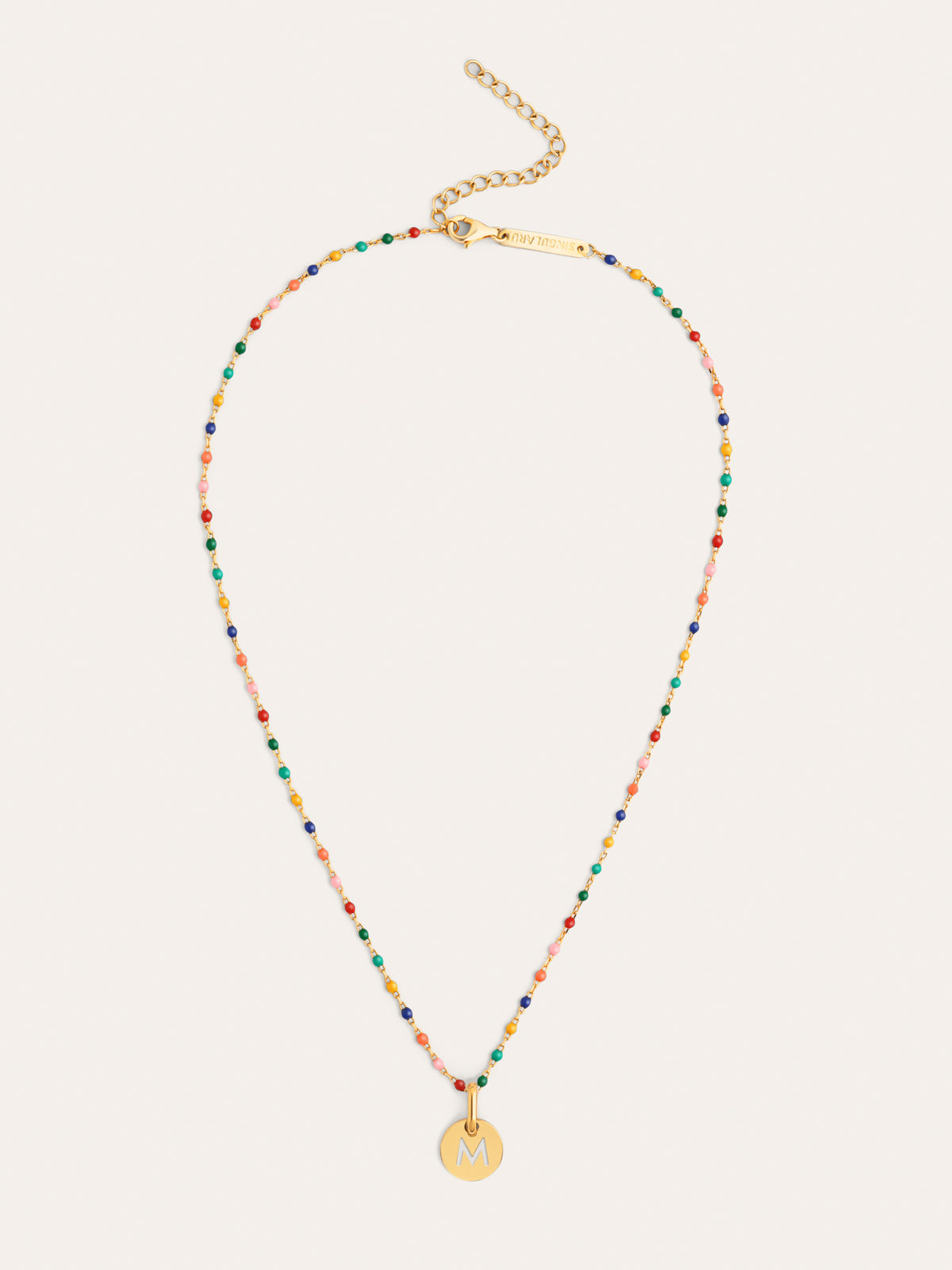 Collana Personalizzata Colors Enamel Letter Placcata in Oro - vista 31