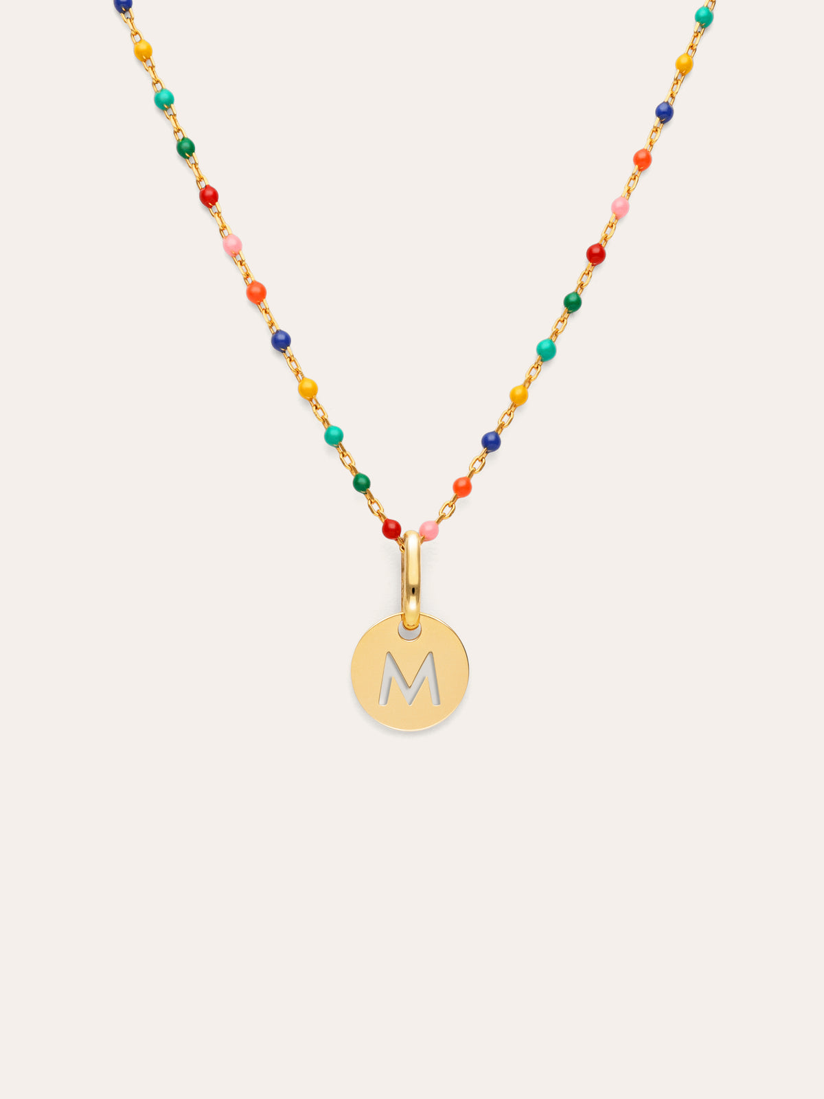 Collana Personalizzata Colors Enamel Letter Placcata in Oro