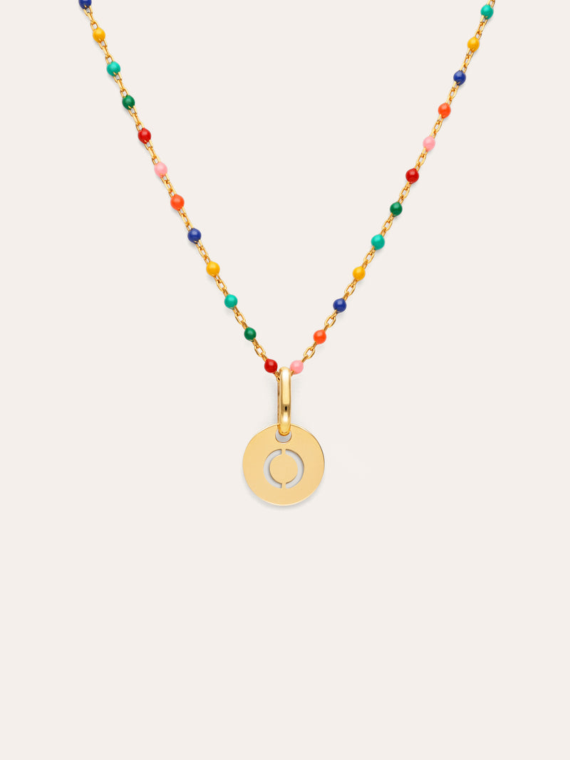 Collana Personalizzata Colors Enamel Letter Placcata in Oro