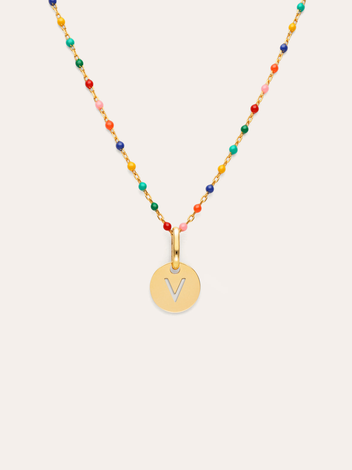 Collana Personalizzata Colors Enamel Letter Placcata in Oro