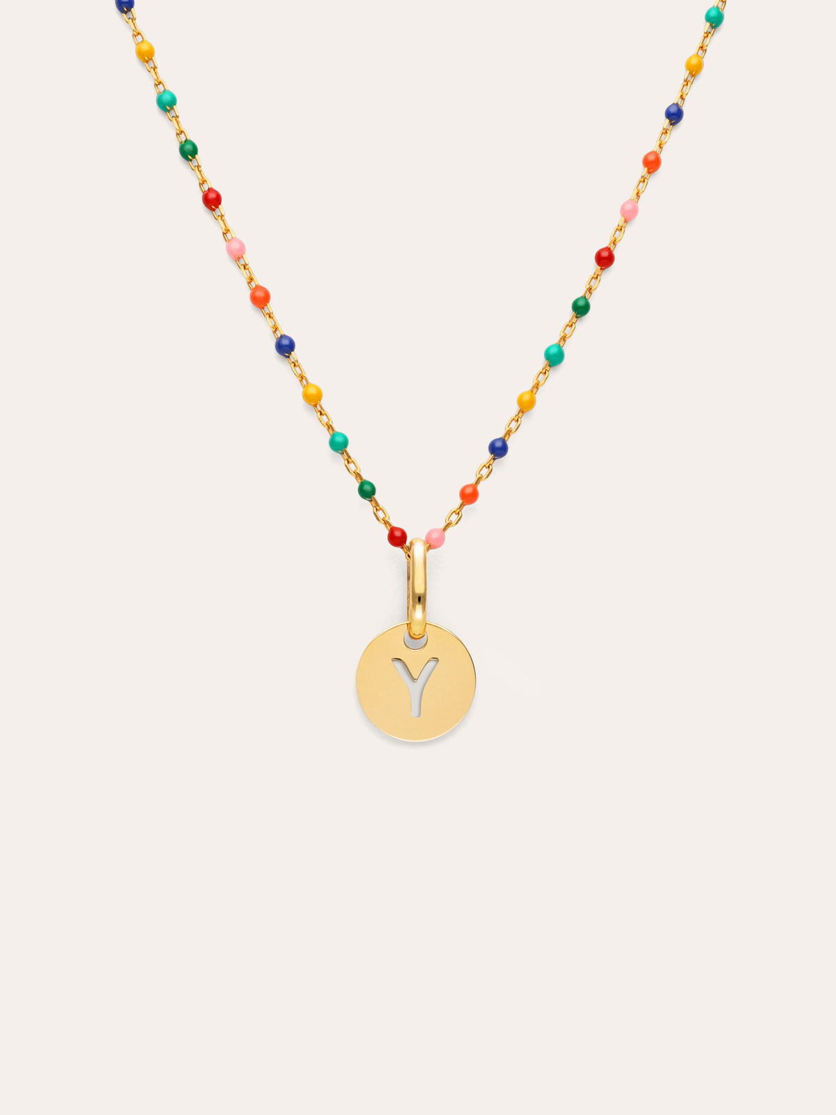 Collana Personalizzata Colors Enamel Letter Placcata in Oro