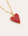 Collar Chic Lovely Heart Red Acero Baño Oro