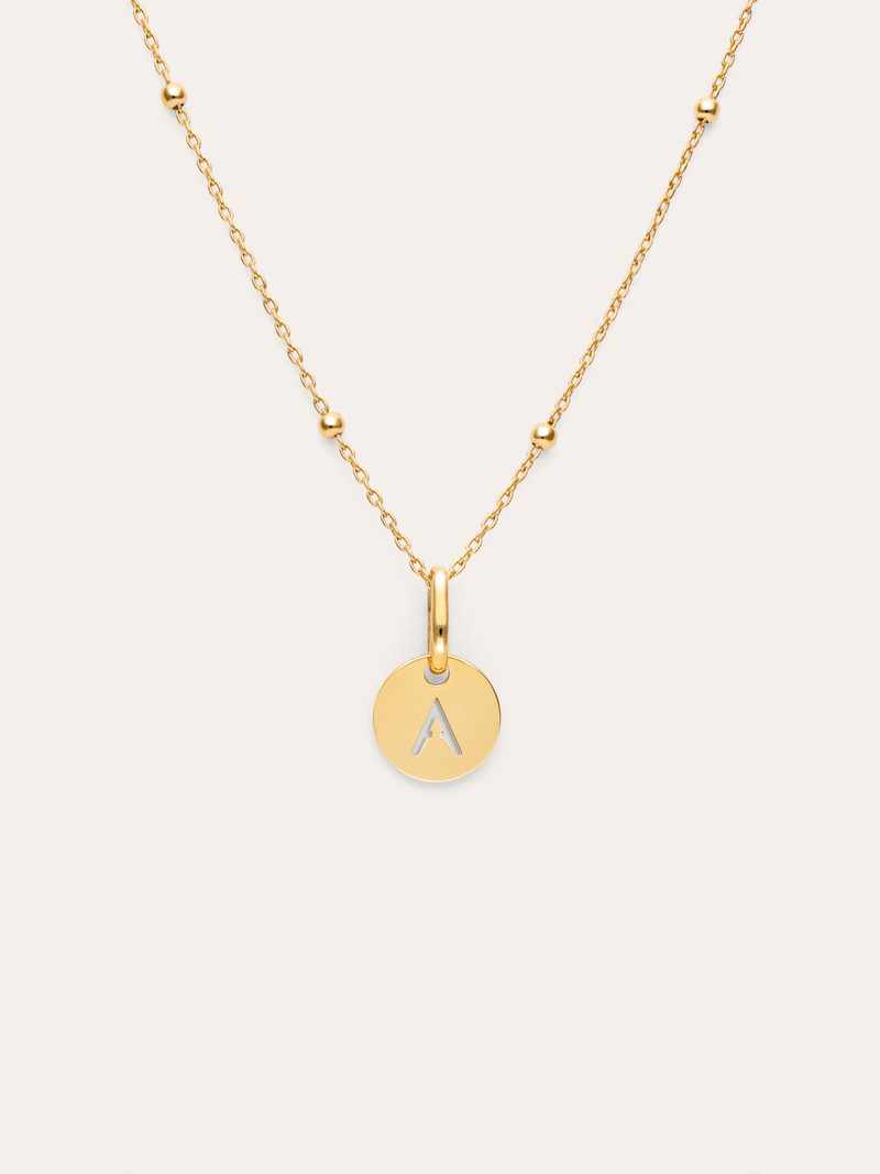 Collar Personalizado Mini Medallion Baño Oro
