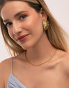 Pack Regalo Collar y Pendientes Azul Acero Baño Oro