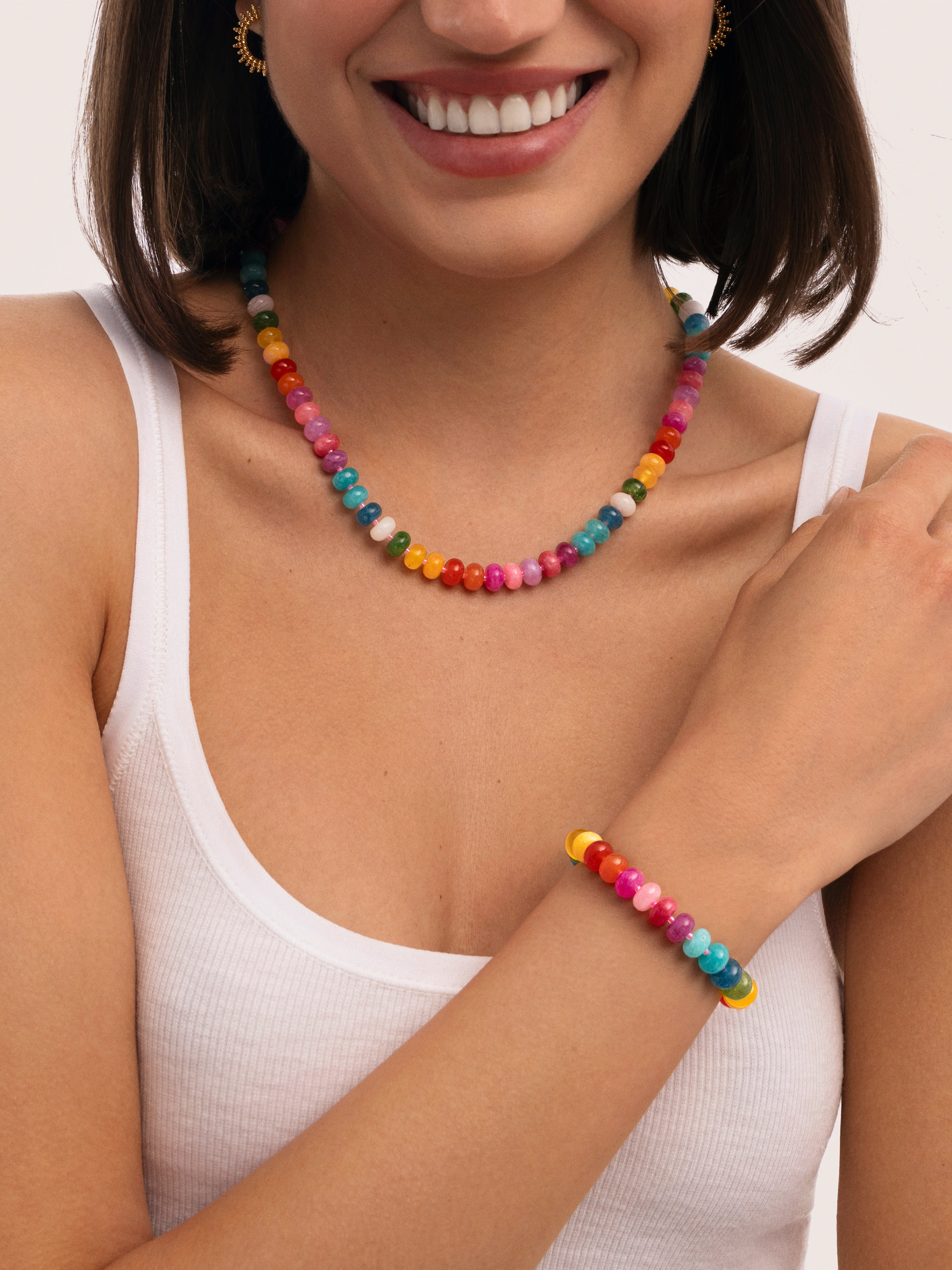 Pack Regalo Collar y Pulsera Bloom Acero Baño Oro