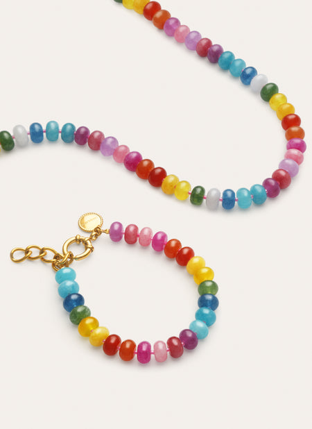 Pack Regalo Collar y Pulsera Bloom Acero Baño Oro