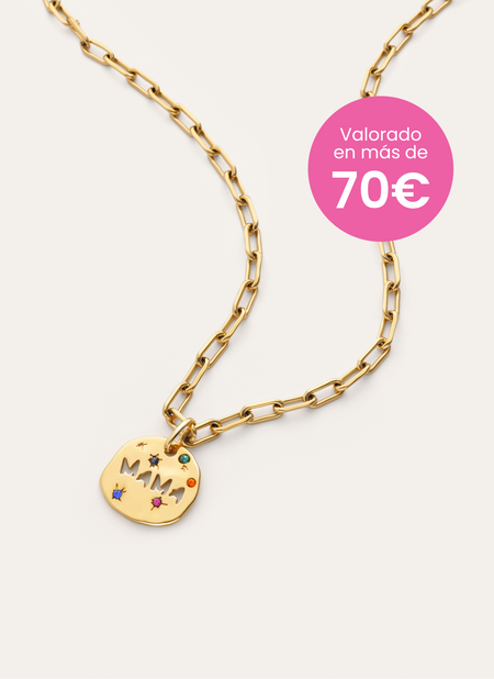 Pack Regalo Collar Chic y Charm Mamá Baño Oro