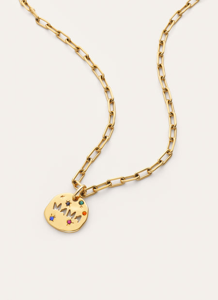 Pack Regalo Collar Long Chic y Charm Mamá Baño Oro