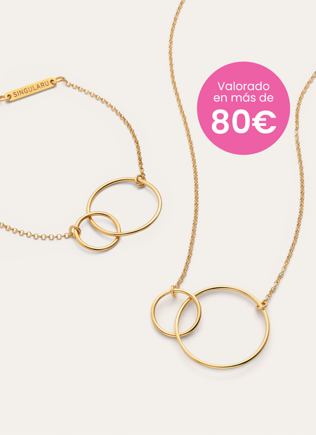 Pack Regalo Collar y Pulsera Sister Plata Baño Oro