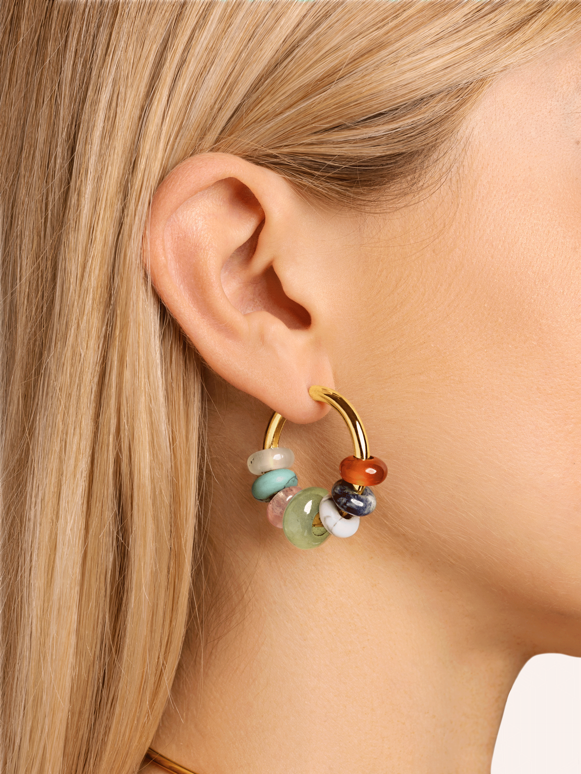 Pendientes Aro Carmen True Colors Acero Baño Oro