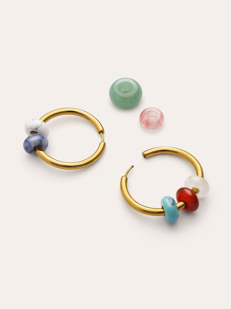 Pendientes Aro Carmen True Colors Acero Baño Oro