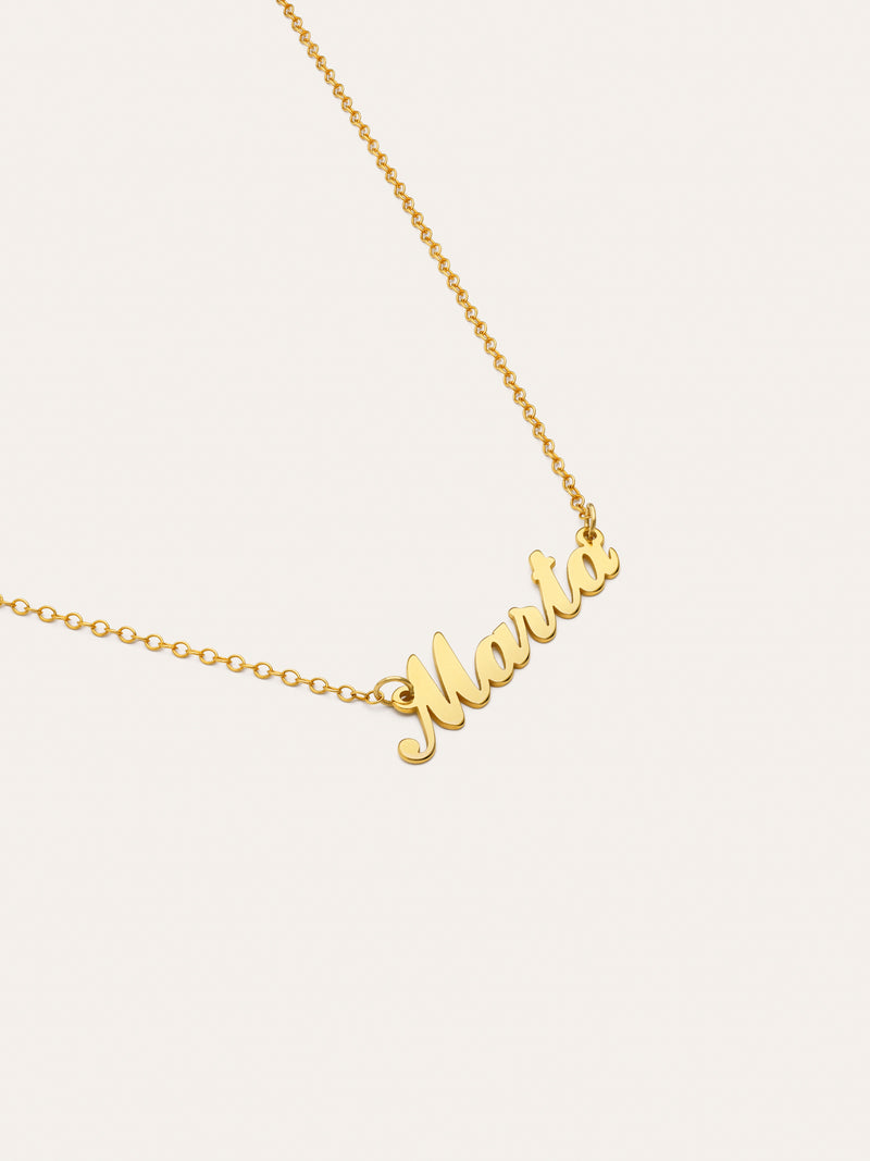 Collar Personalizado Carrie Plata Baño Oro