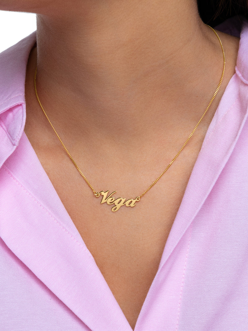 Collier Personnalisé Carrie Argent Plaqué Or