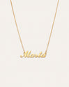 Collar Personalizado Carrie Plata Baño Oro