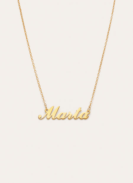 Collar Personalizado Carrie Plata Baño Oro