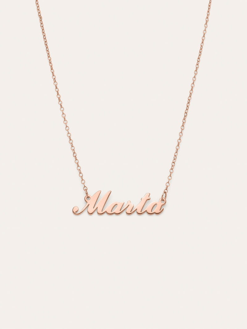 Collar Personalizado Carrie Plata Baño Oro Rosa
