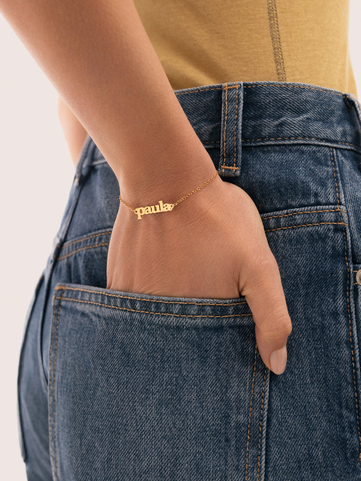 Gepersonaliseerde armband Monogram Zilver Verguld