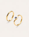 Set 2 Anelli Klein Blu Acciaio Placcato Oro