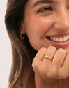 Pack 3 Anéis Palmar Cores Aço Banho Ouro