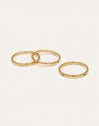 Pack 3 Anéis Palmar Cores Aço Banho Ouro