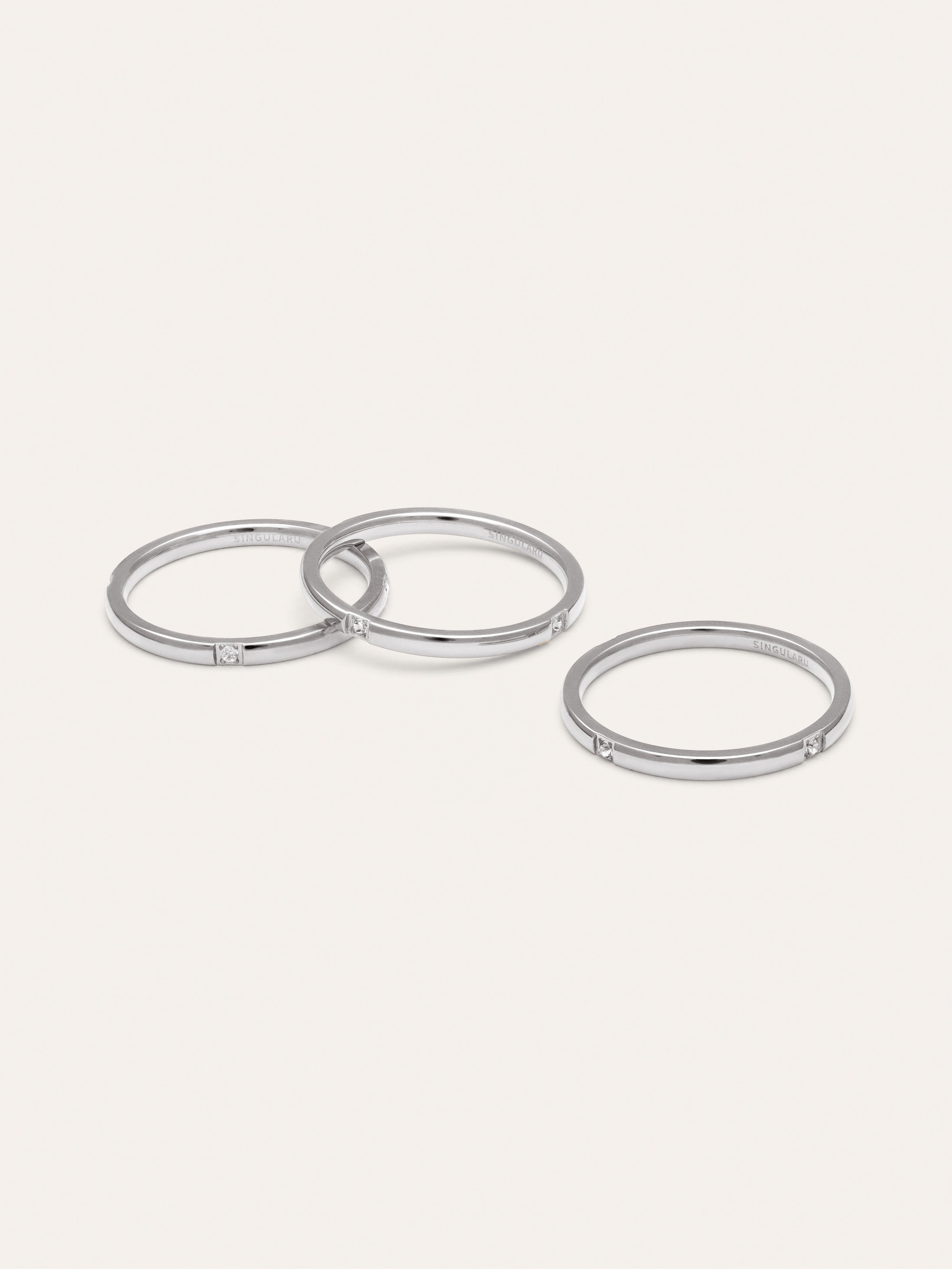 Pack 3 Anéis Palmar Spark Aço