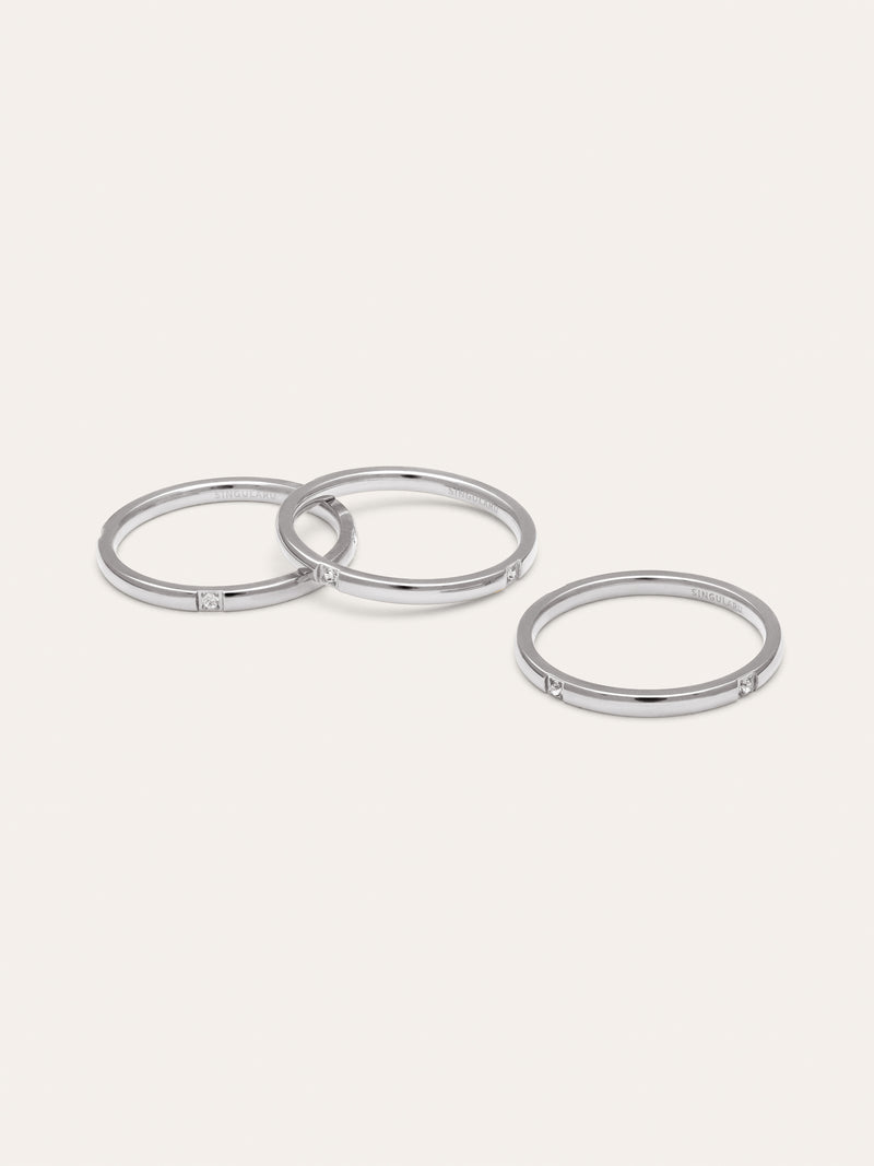Pack 3 Anéis Palmar Spark Aço