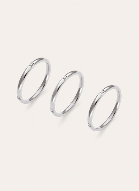 3er-Ring-Set Palmar Spark Stahl