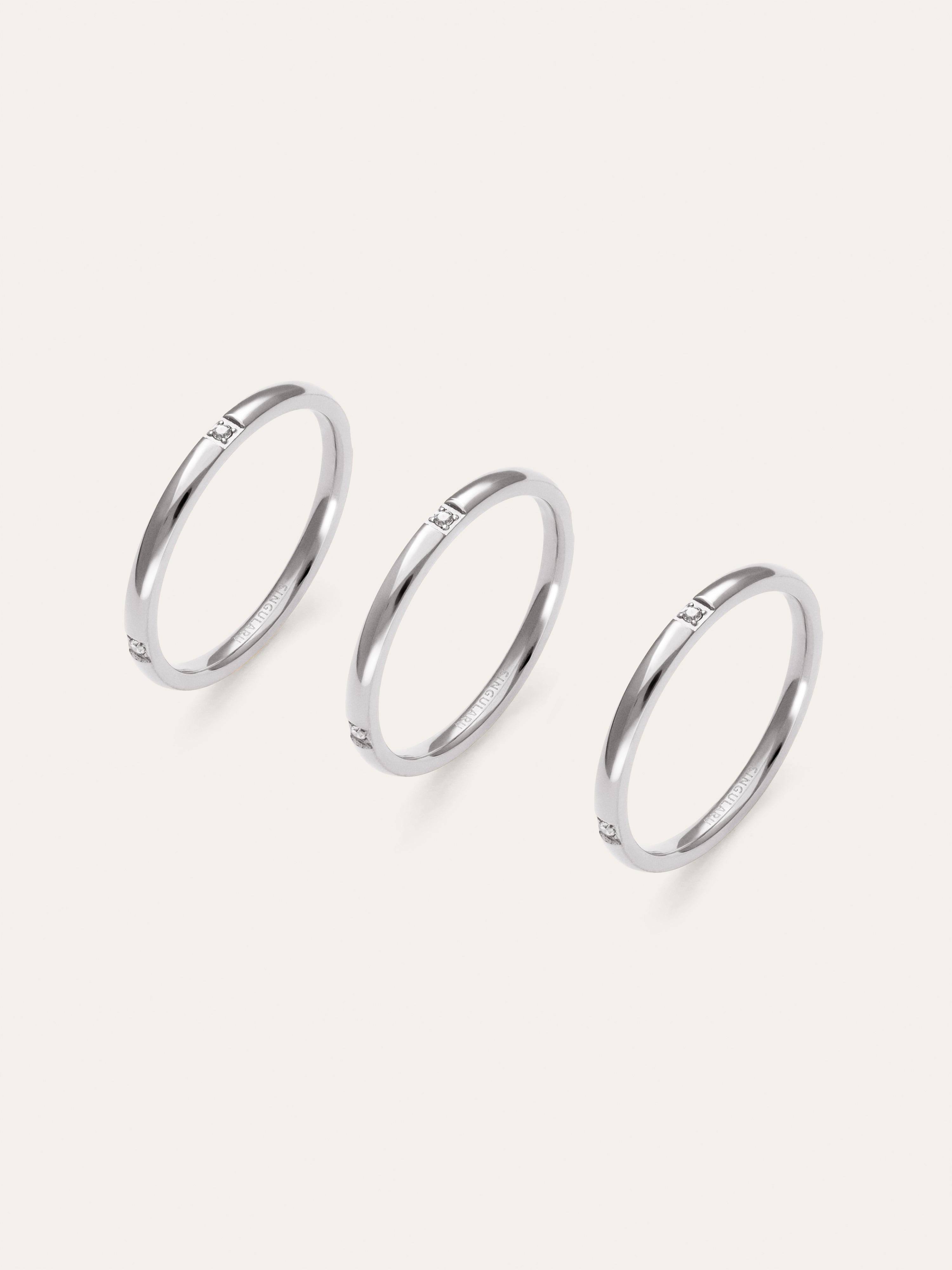 Pack 3 Anéis Palmar Spark Aço