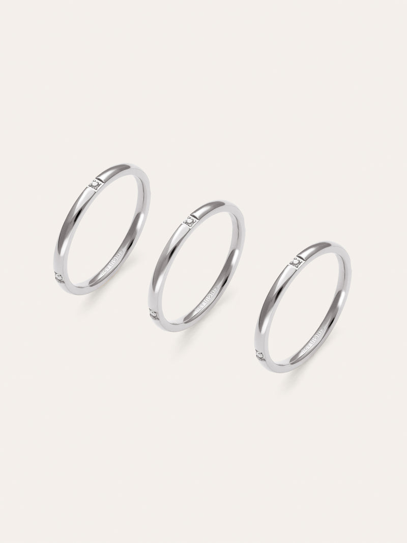 Pack 3 Anéis Palmar Spark Aço
