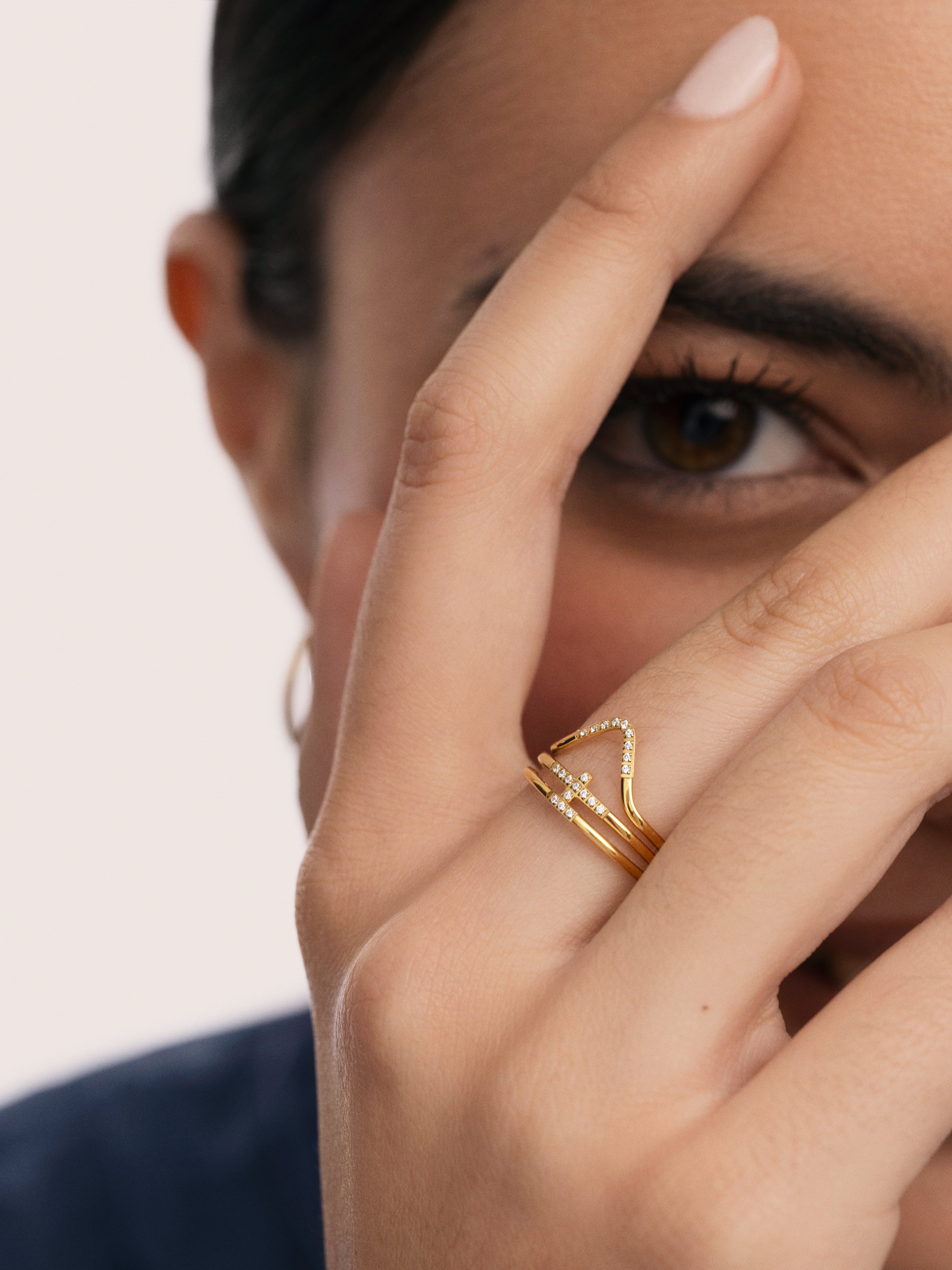 Sparks Stainless Steel 3 Pack Gold Rings