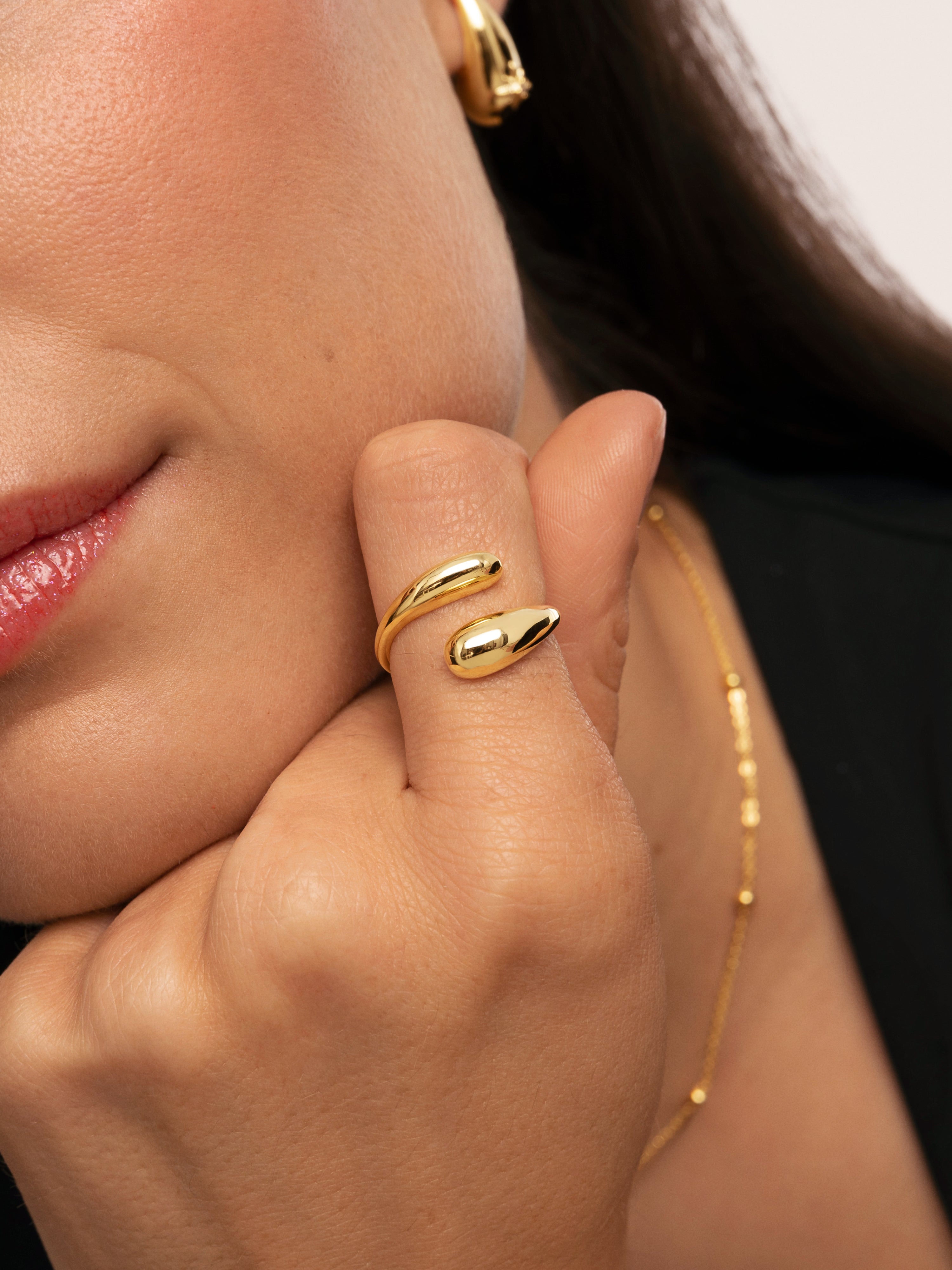 Anillo Abbraccio Acero Baño Oro