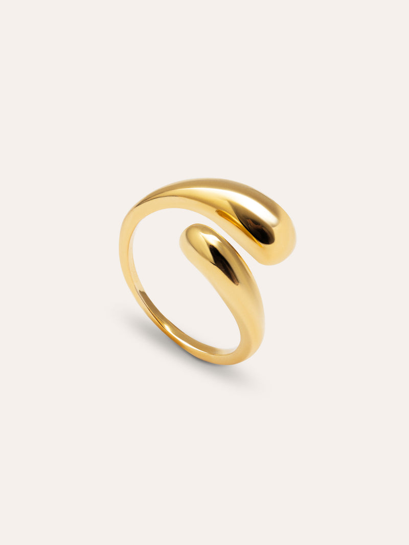Bague Abbraccio Acier Plaqué Or