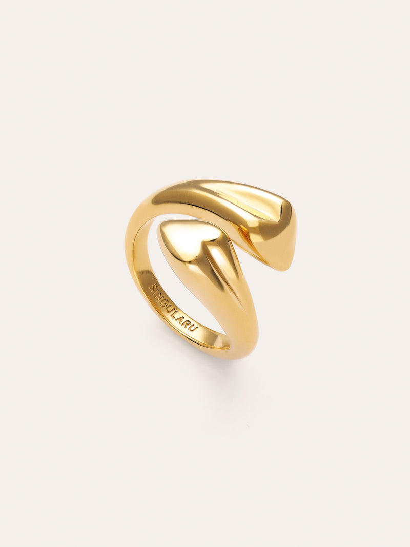 Abbraccio Amour Ring, Edelstahl vergoldet