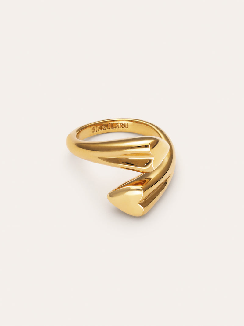 Abbraccio Amour Ring, Edelstahl vergoldet