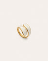 Abraccio White Ring Edelstahl, vergoldet
