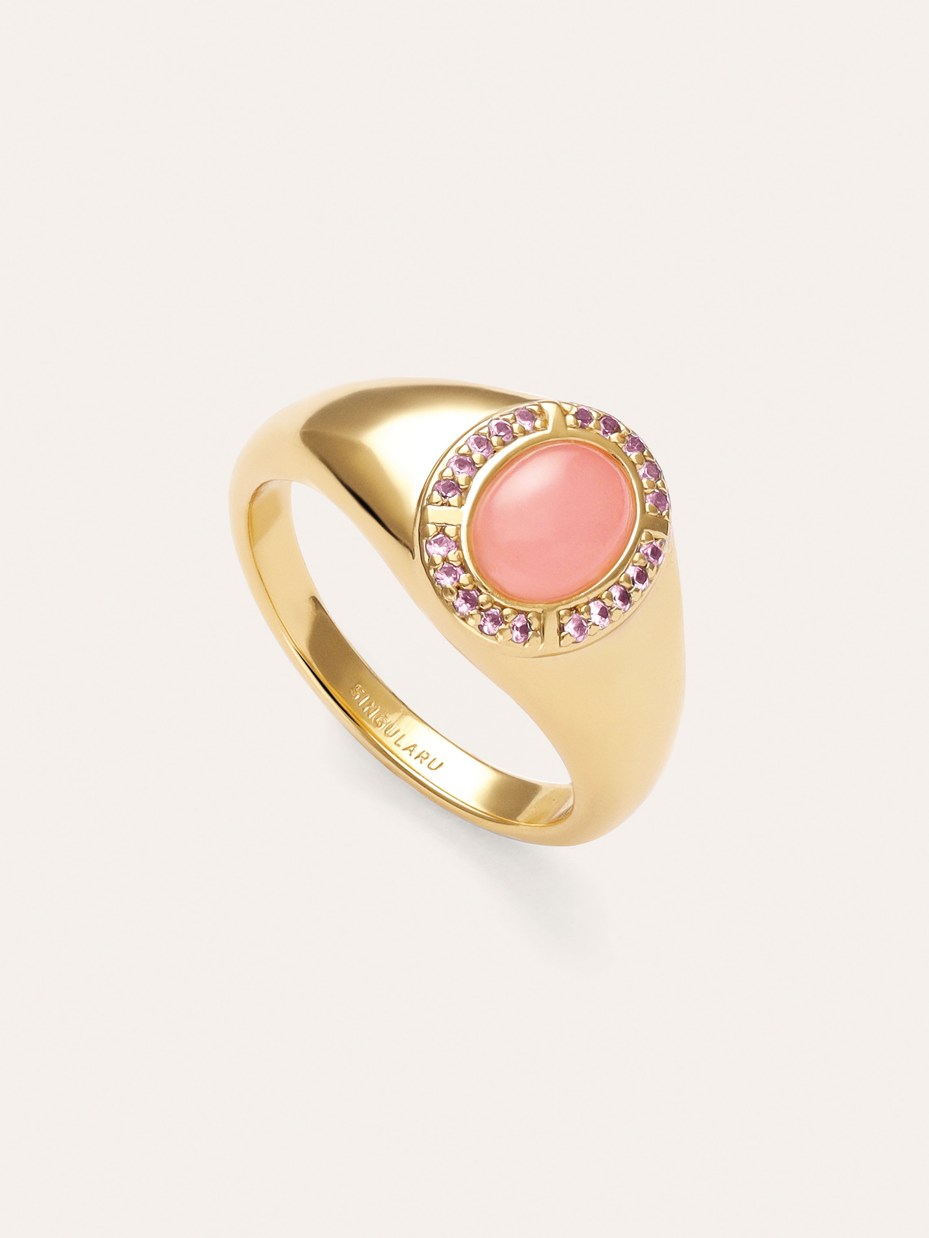 Anillo Amanda Rosa Baño Oro