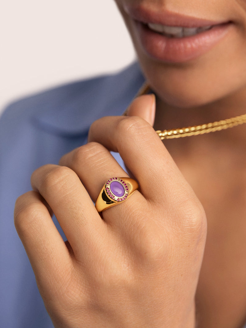 Ring Amanda Violett Vergoldet