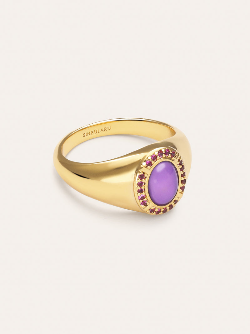 Ring Amanda Violett Vergoldet