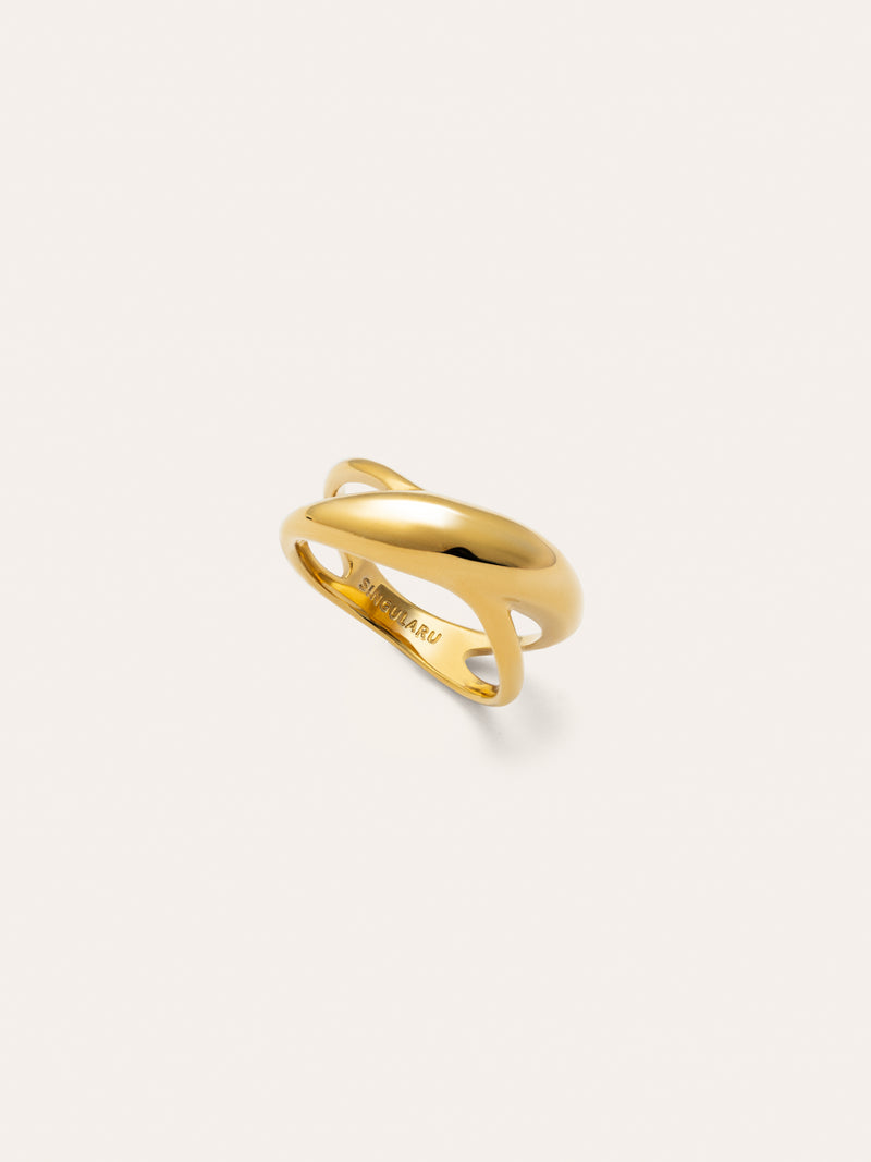 Ariel Stainless Steel Gold Ring 